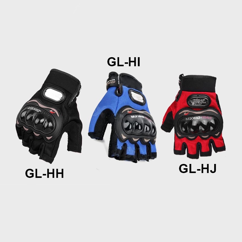 ￼Sarung Tangan Motor Pria Kerja GLOVES SETENGAH JARI Wanita CROSS TraiL Pelindung anti slip GL HHM